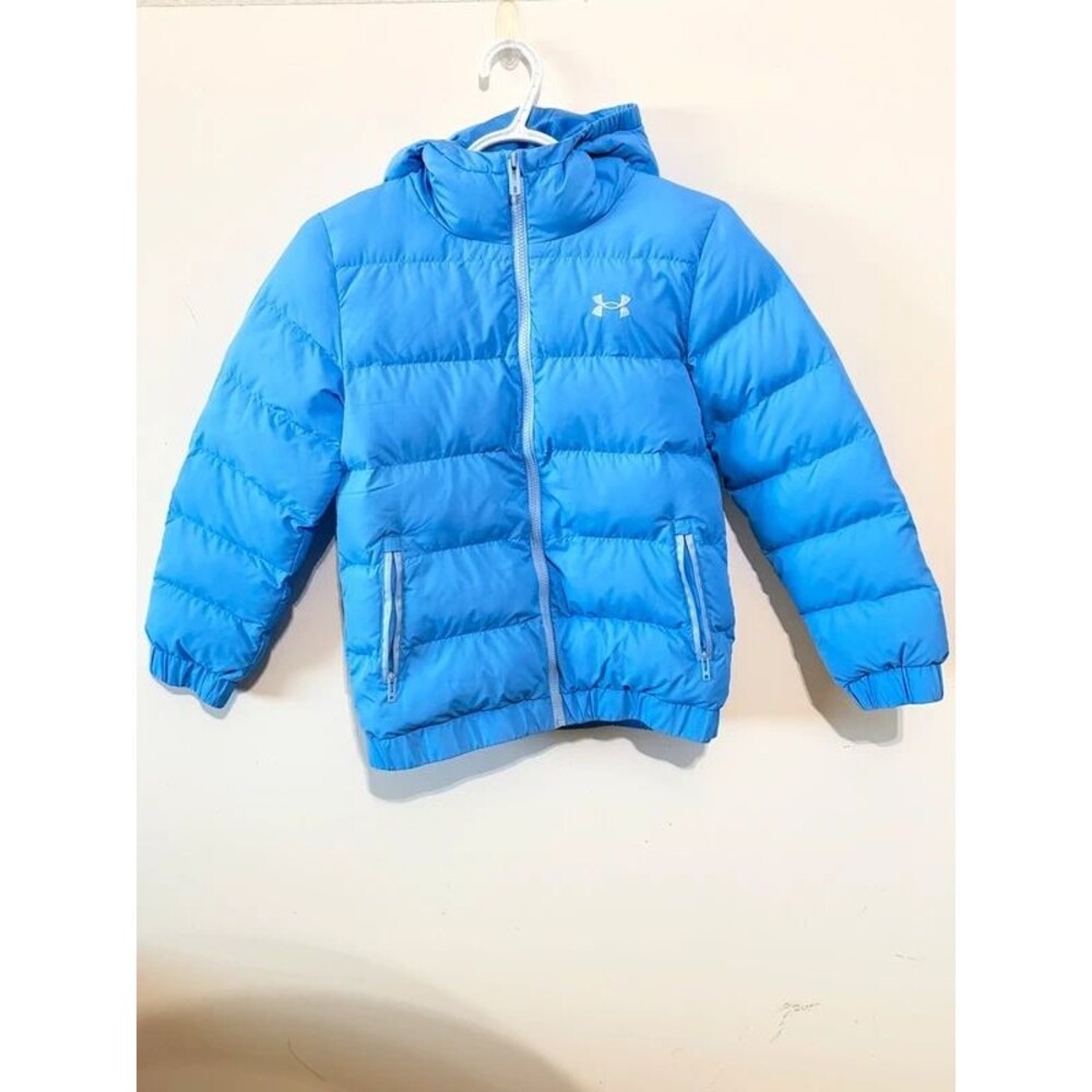 Under armour light blue puffer jacket winter coat youth medium